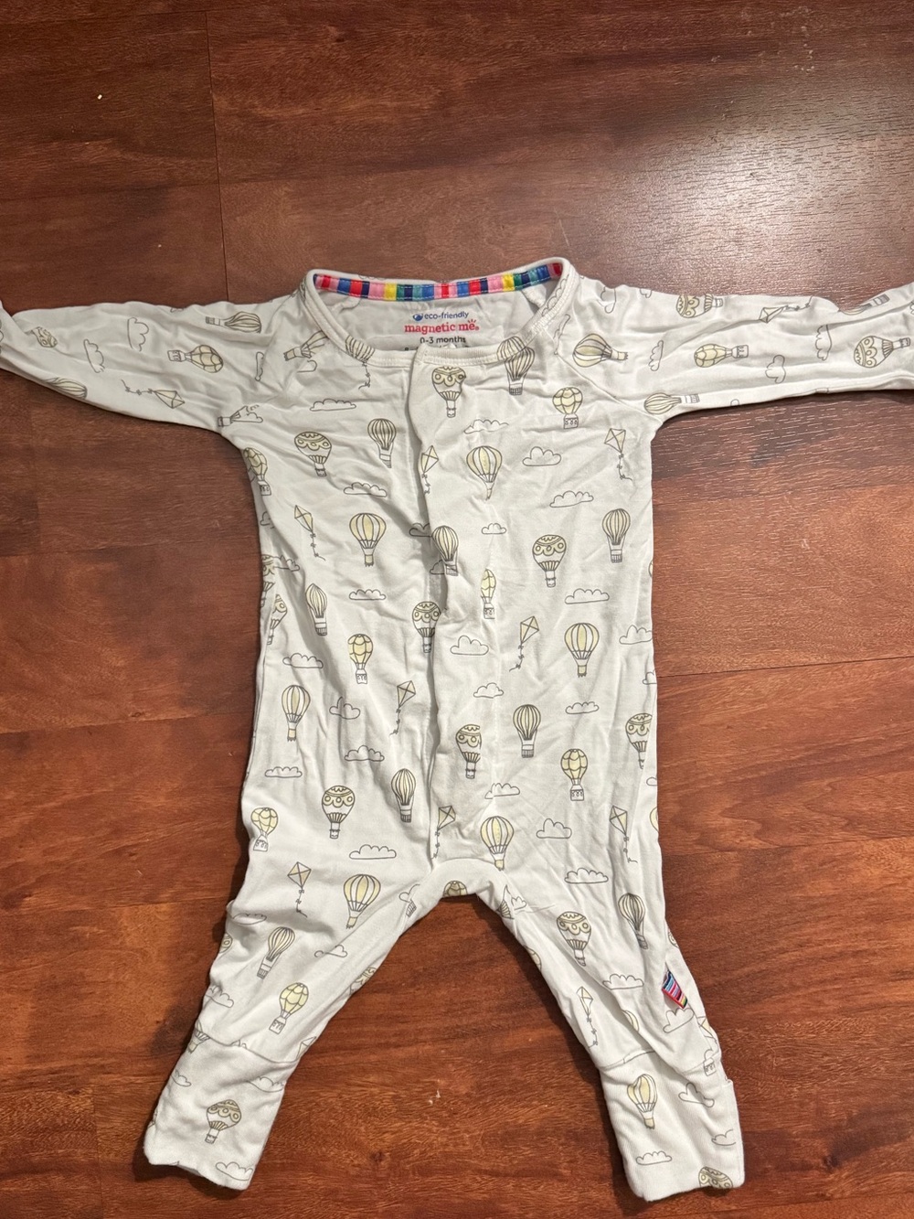 Magnetic Me Cream One-Piece with Hot Air Balloon Print